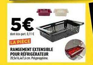 LA PIÈCE RANGEMENT EXTENSIBLE POUR RÉFRIGÉRATEUR