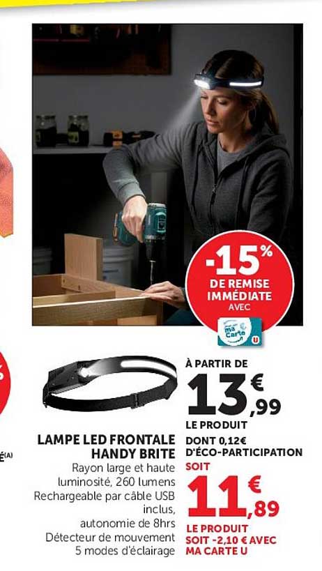 LAMPE LED FRONTALE HANDY BRITE