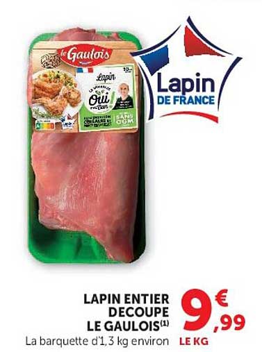 LAPIN ENTIER DECOUPE LE GAULOIS