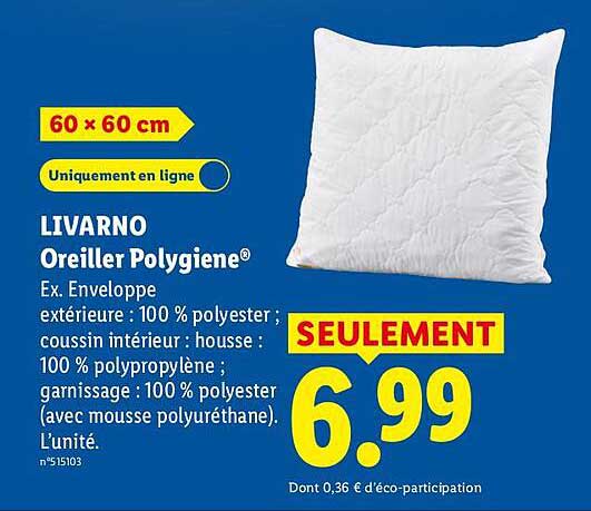LIVARNO Oreiller Polygiene®