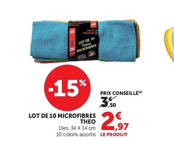 LOT DE 10 MICROFIBRES THEO
