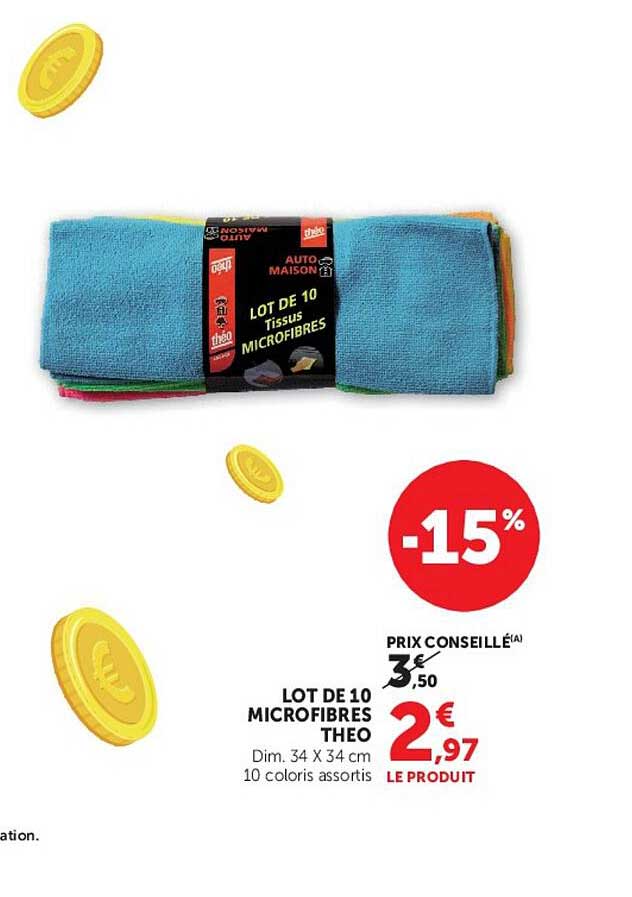 LOT DE 10 MICROFIBRES THEO