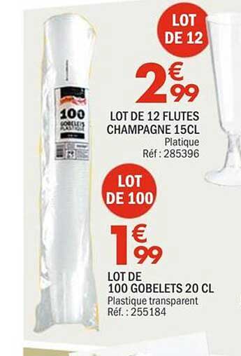 LOT DE 12 FLÛTES CHAMPAGNE 15CL