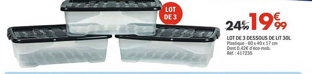 LOT DE 3 DESSOUS DE LIT 30L