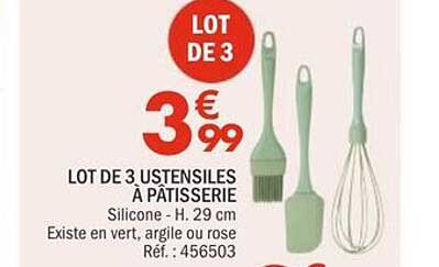 LOT DE 3 USTENSILES À PÂTISSERIE