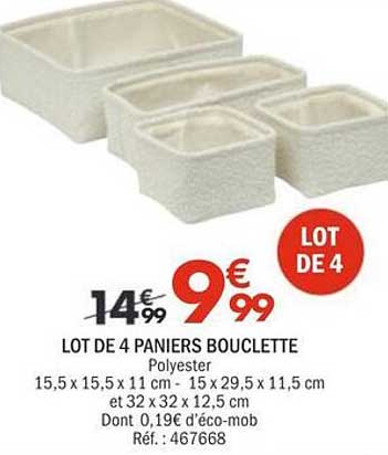 LOT DE 4 PANIERS BOUCLETTE