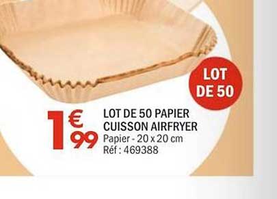 LOT DE 50 PAPIER CUISSON AIRFRYER