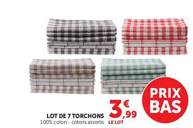 LOT DE 7 TORCHONS