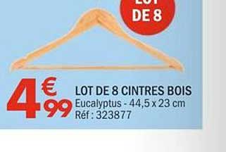 LOT DE 8 CINTRES BOIS