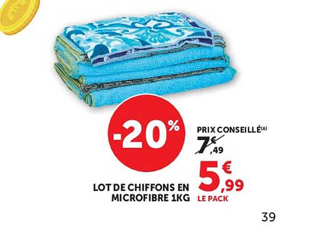 LOT DE CHIFFONS EN MICROFIBRE 1KG