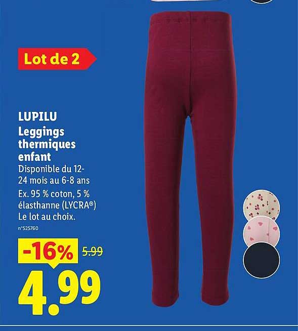 LUPILU Leggings thermiques enfant