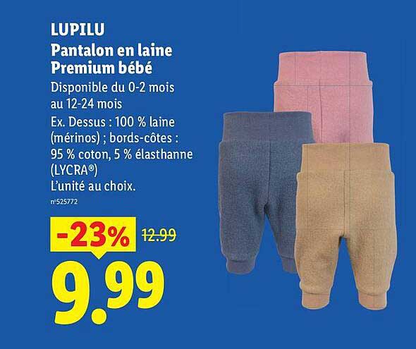 LUPILU Pantalon en laine Premium bébé