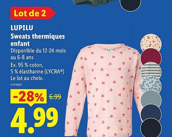 LUPILU Sweats thermiques enfant