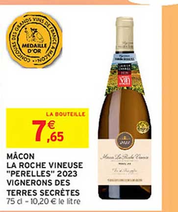 MÂCON LA ROCHE VINEUSE "PERELLES" 2023 VIGNERONS DES TERRES SECRÈTES