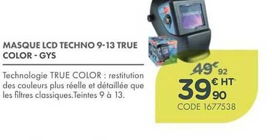 MASQUE LCD TECHNO 9-13 TRUE COLOR - GYS