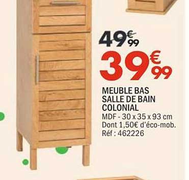 MEUBLE BAS SALLE DE BAIN COLONIAL