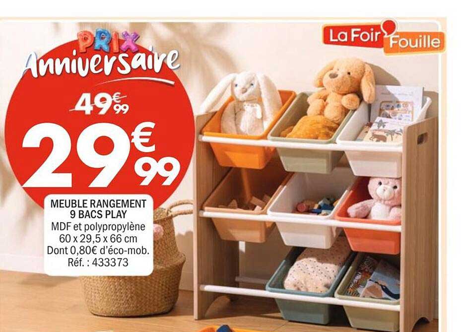 MEUBLE RANGEMENT 9 BACS PLAY