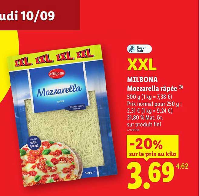 MILBONA Mozzarella râpée (3)