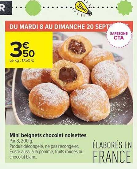 Mini beignets chocolat noisettes