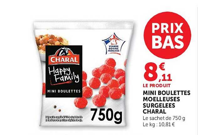 MINI BOULETTES MOLLEUSES SURGELEES CHARAL