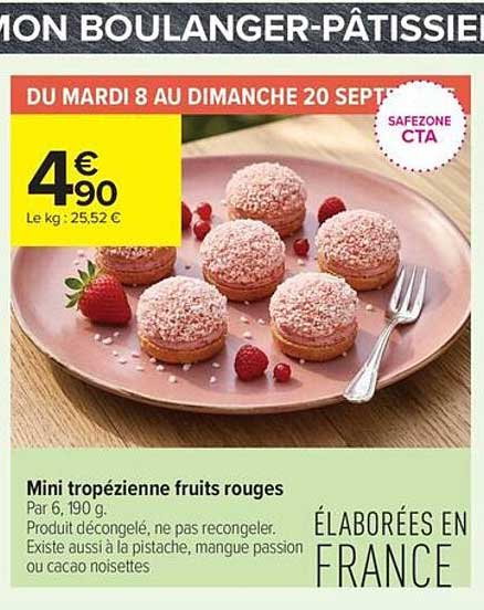 Mini tropézienne fruits rouges