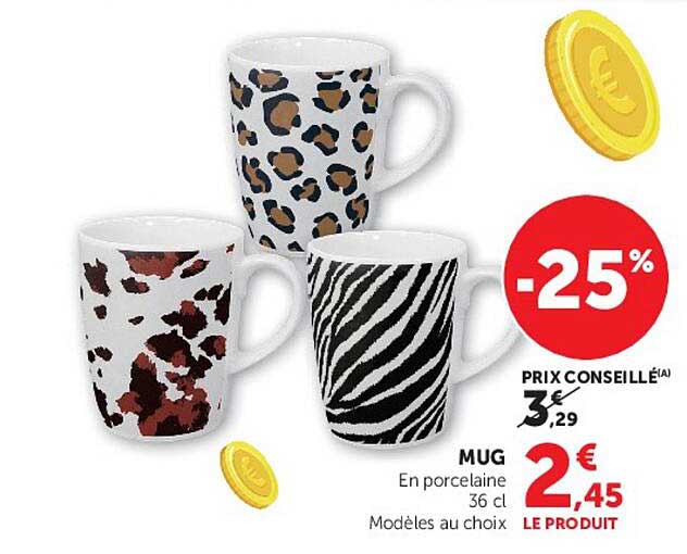 MUG En porcelaine 36 cl Modèles au choix