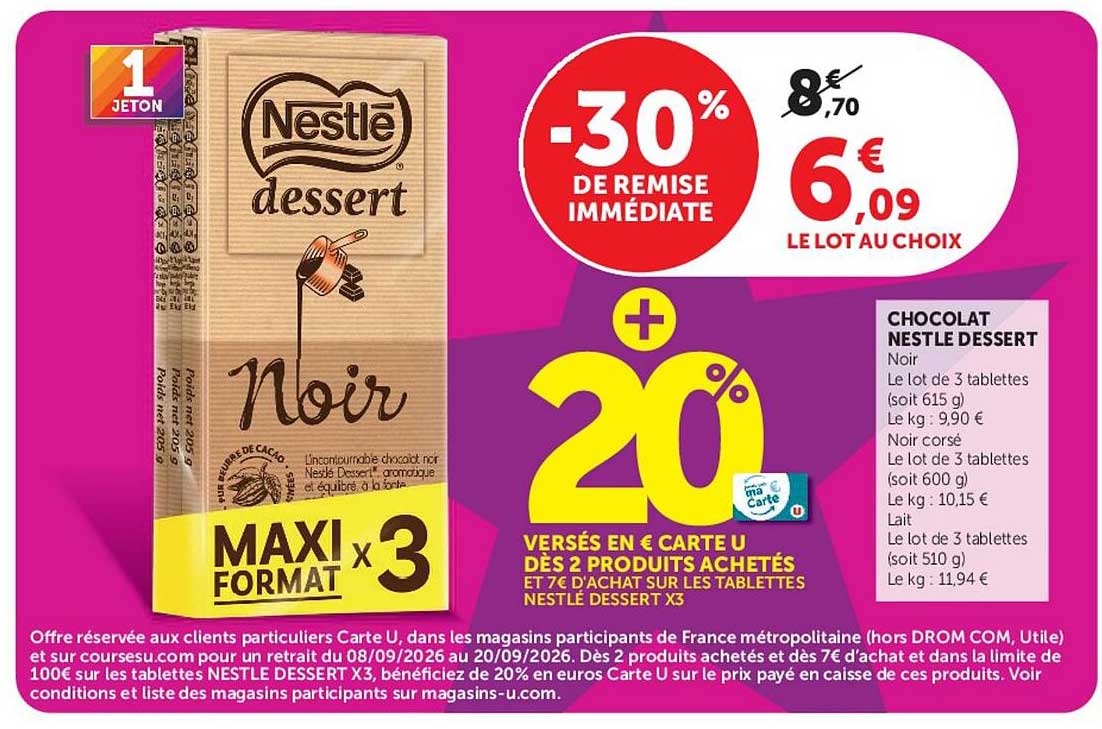 NESTLÉ Dessert Noir Maxi Format x3