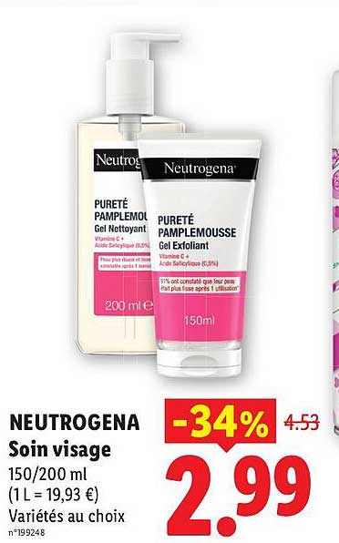 NEUTROGENA Soin visage 150/200 ml (1 L = 19,93 €) Variétés au choix