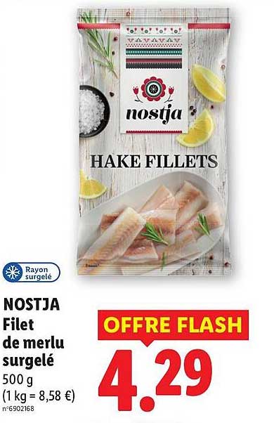 NOSTJA Filet de merlu surgelé 500 g