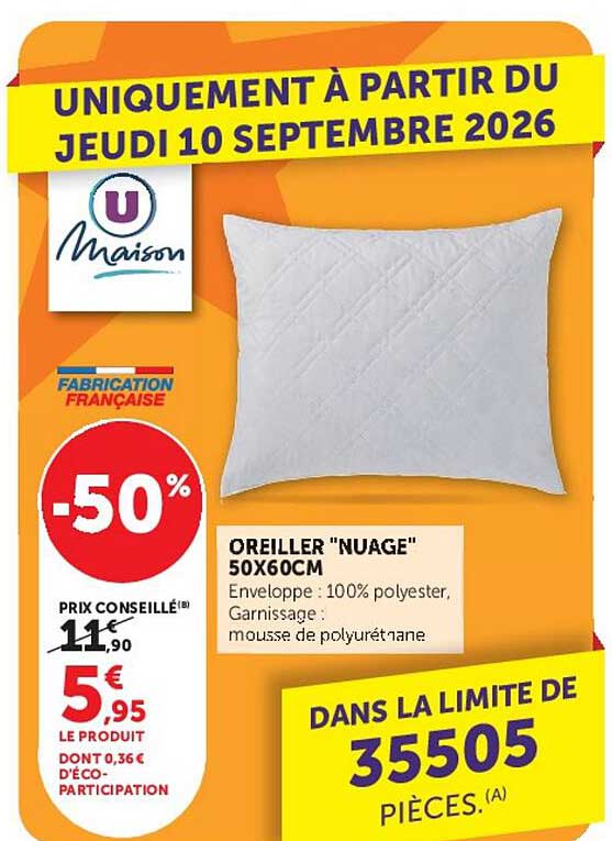 OREILLER "NUAGE" 50X60CM