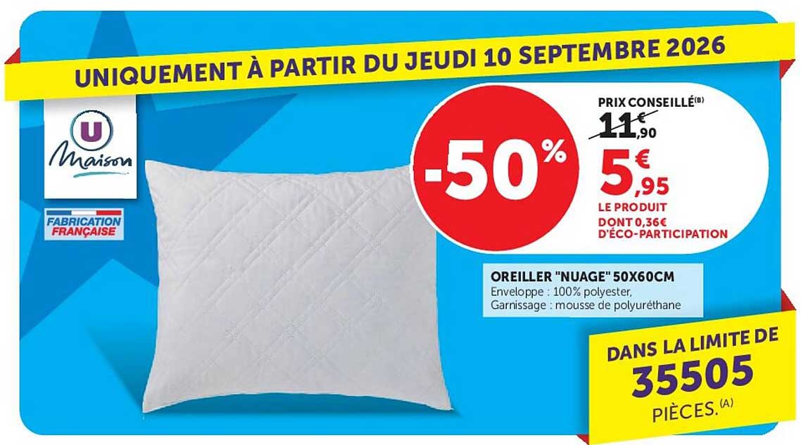 OREILLER "NUAGE" 50X60CM