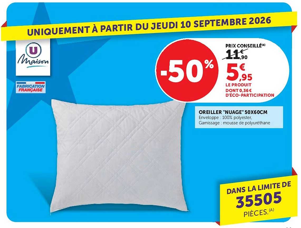 OREILLER "NUAGE" 50X60CM