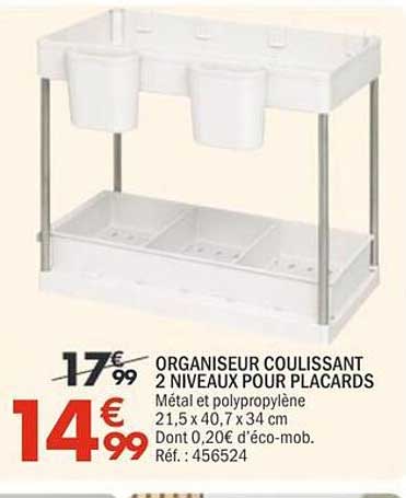 ORGANISEUR COULISSANT 2 NIVEAUX POUR PLACARDS