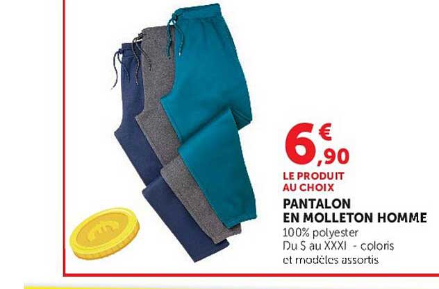 PANTALON EN MOLLETON HOMME