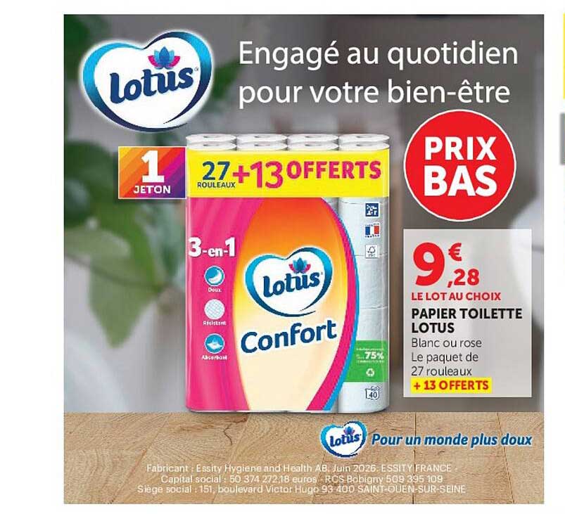 PAPIER TOILETTE LOTUS