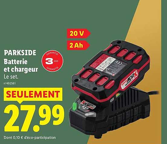 PARKSIDE Batterie et chargeur Le set