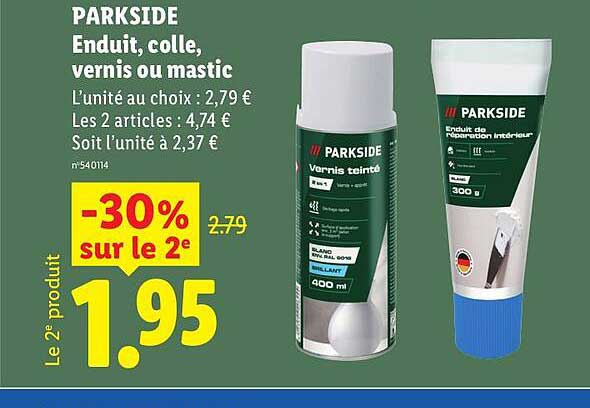 PARKSIDE Enduit, colle, vernis ou mastic