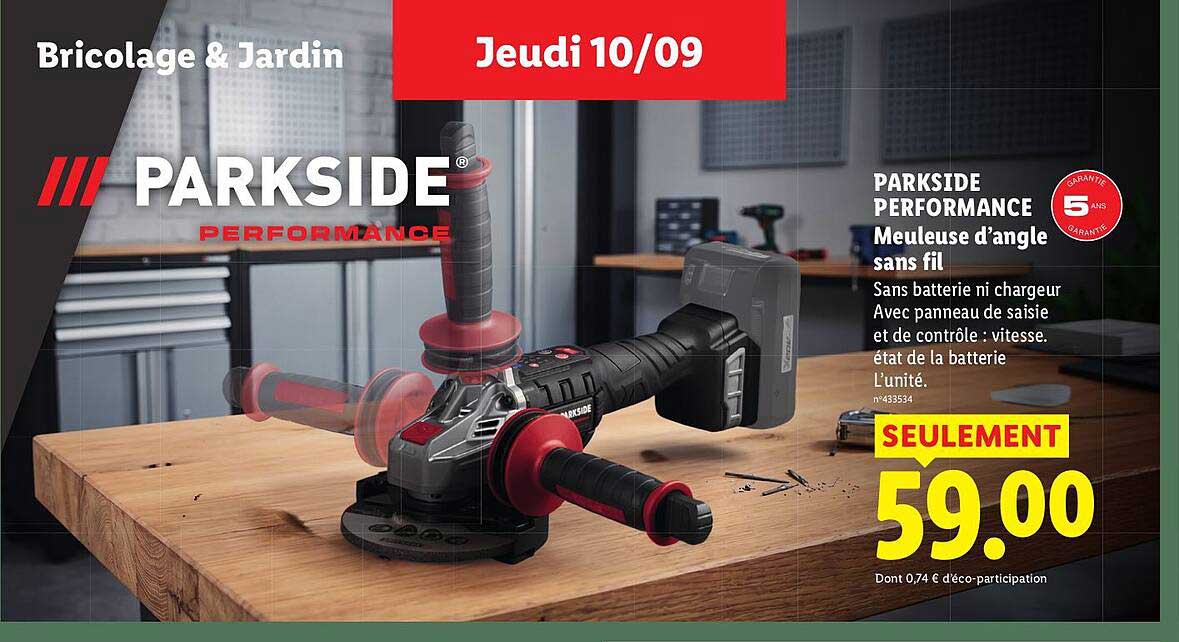 PARKSIDE PERFORMANCE Meuleuse d’angle sans fil