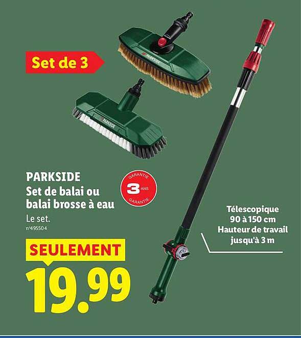 PARKSIDE Set de balai ou balai brosse à eau