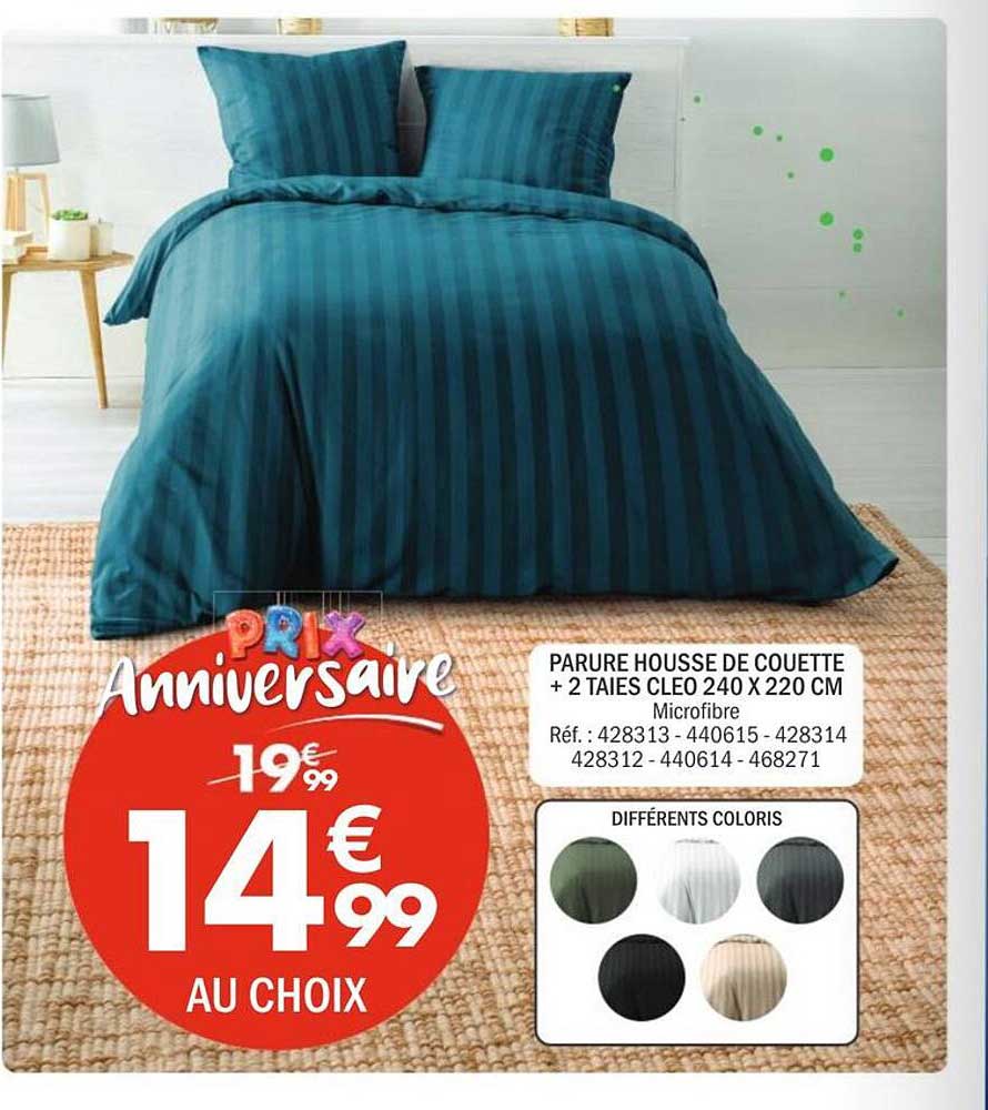 PARURE HOUSSE DE COUETTE + 2 TAIES CLEO 240 X 220 CM