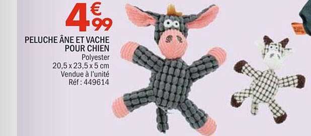 PELUCHE ÂNE ET VACHE POUR CHIEN