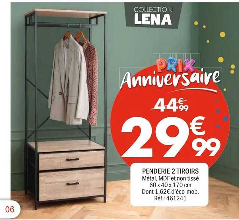 PENDERIE 2 TIROIRS