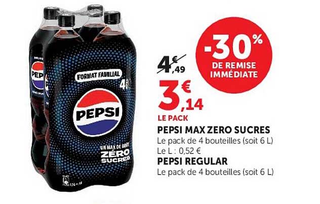 PEPSI MAX ZERO SUCRES