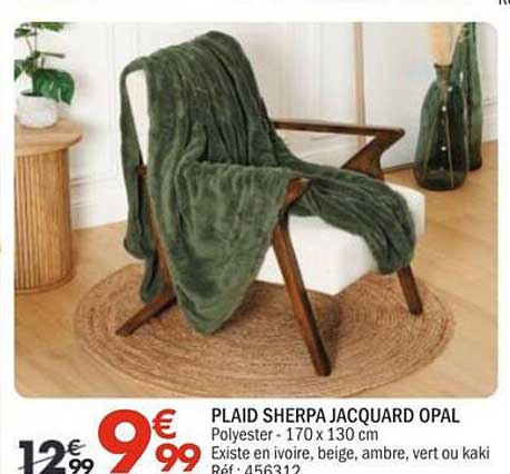 PLAID SHERPA JACQUARD OPAL