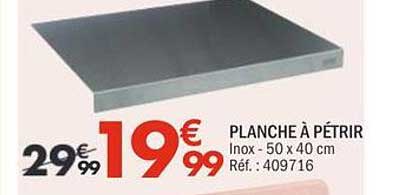 PLANCHE À PÉTRIR Inox - 50 x 40 cm Réf. 409716