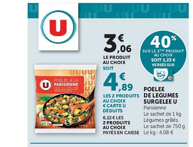 POÊLEE DE LÉGUMES SURGELÉE U Parisienne