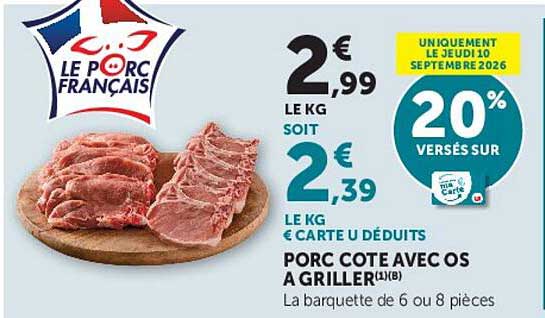 PORC COTE AVEC OS A GRILLER
