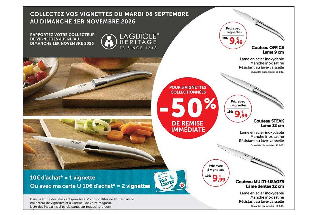 POUR 5 VIGNETTES COLLECTIONNÉES -50% DE REMISE IMMÉDIATE