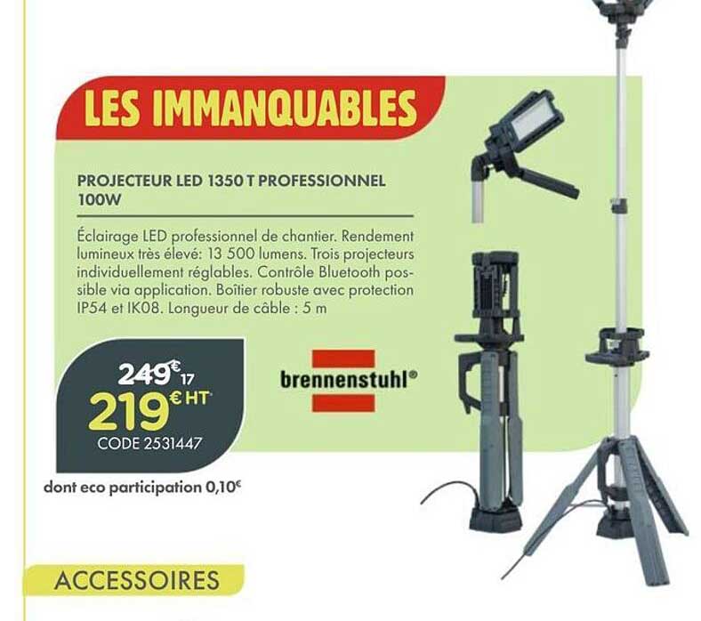 PROJECTEUR LED 1350 T PROFESSIONNEL 100W