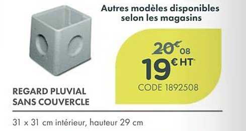 REGARD PLUVIAL SANS COUVERCLE